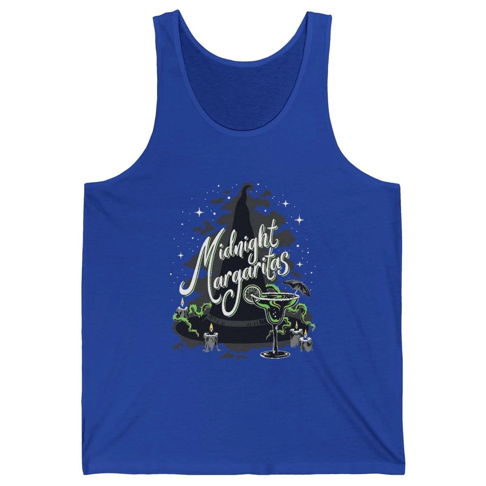 Midnight Margaritas Witch Hat Wine Halloween Spooky Party Unisex Jersey Tank