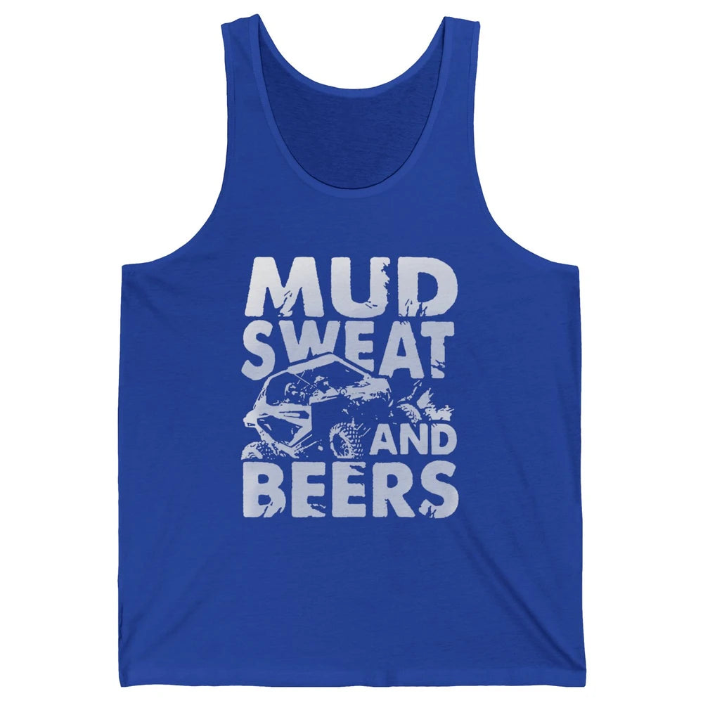 Retro Mud Sweat And Beers UTV ATV Rider 4 Wheel SXS Offroad Unisex Jersey Tank