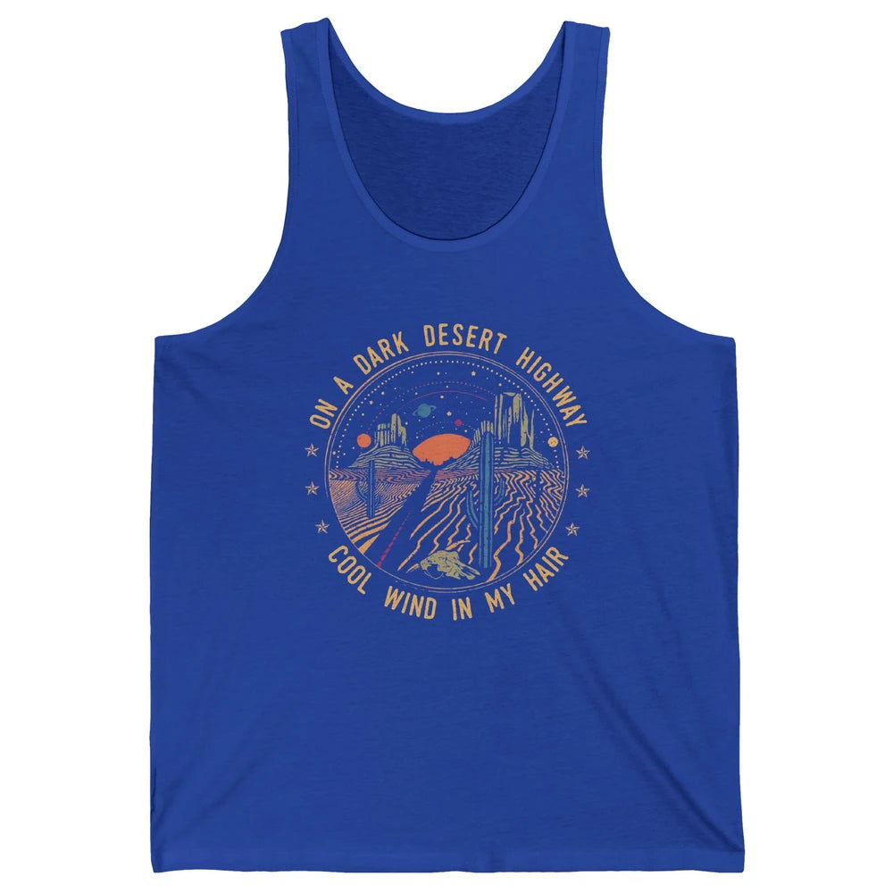 Adventure Camping Retro Dark Desert Highway Travel Gift Unisex Jersey Tank