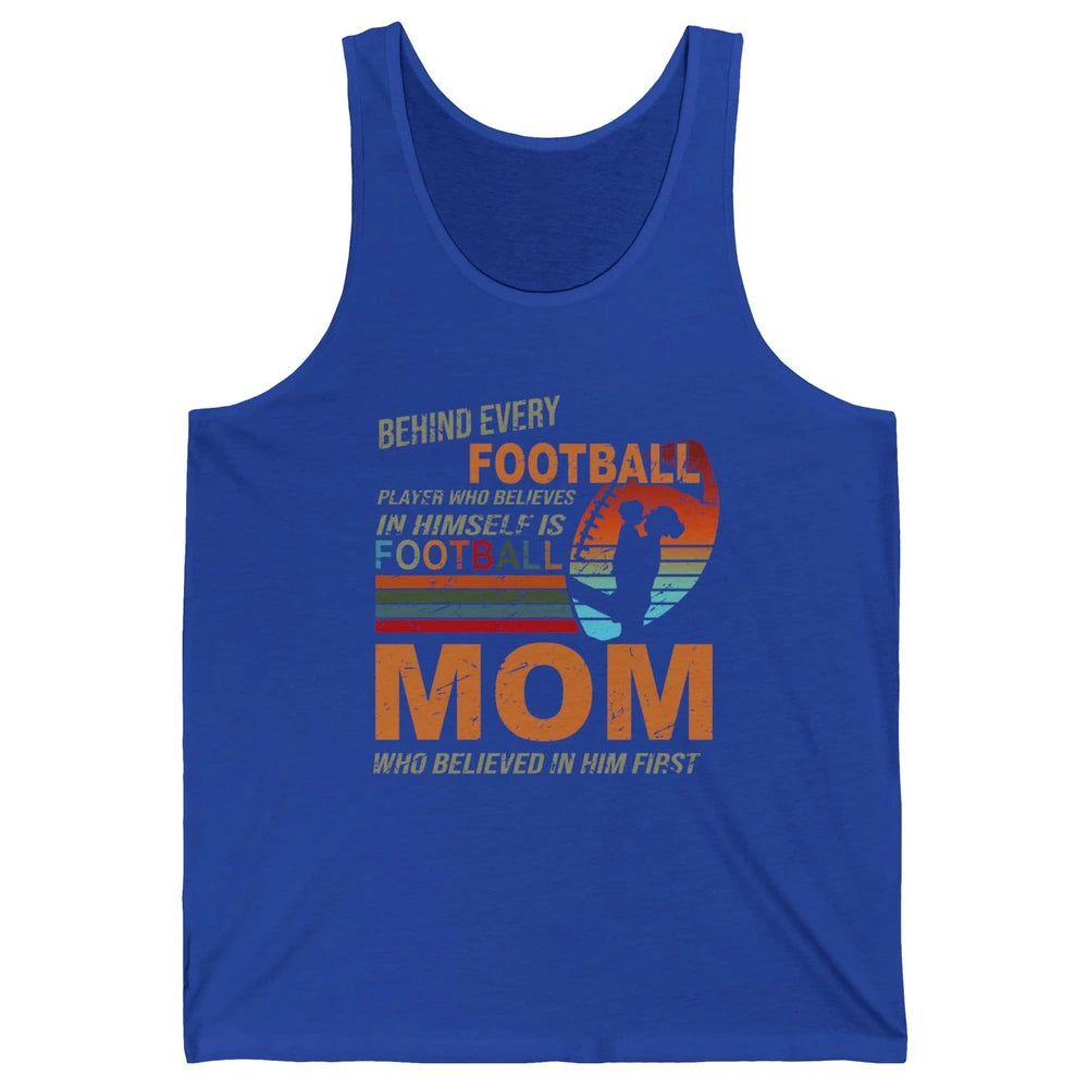 Retro Football Mom Behind Every Football Player Is A Mom Unisex Jersey Tank