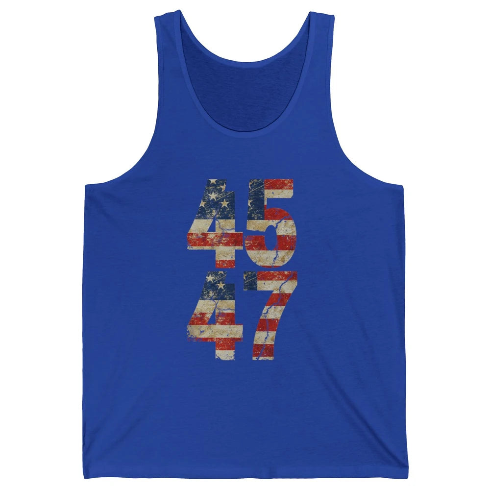 Retro 45 47 Vote Donald Trump Save America Again Republican Unisex Jersey Tank
