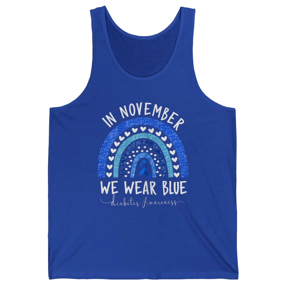 November Wear Blue Diabetes Awareness Rainbow Diabetic T1D Unisex Jersey Tank