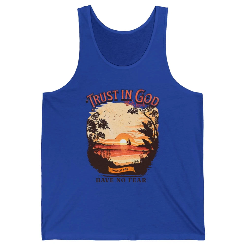 Retro Christian Boho Church Nature Trust In God Have No Fear Unisex Jersey Tank
