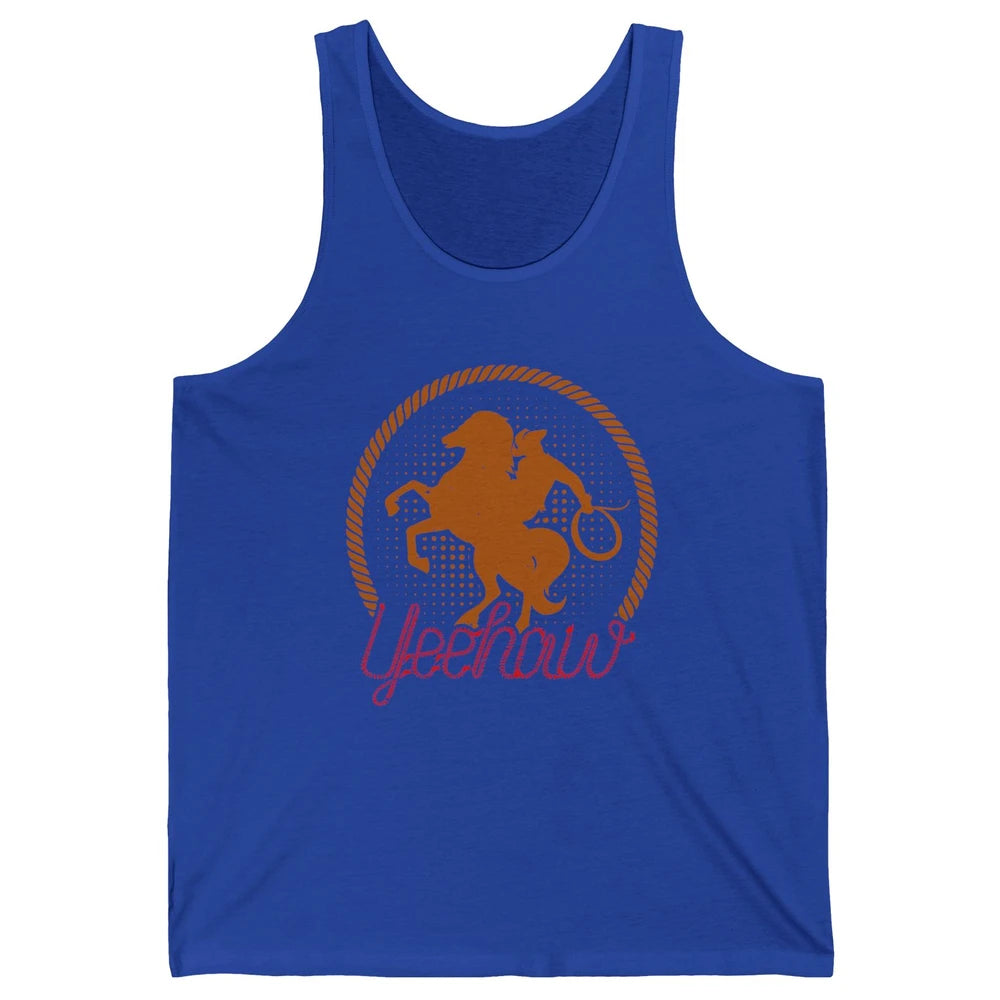 Retro Cowboy Lasso Hat Yeehaw Western Country Cowgirls Horse Unisex Jersey Tank