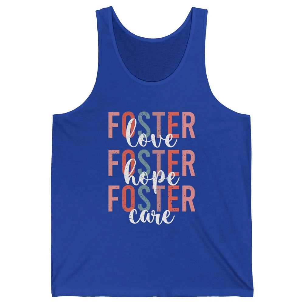 Retro Foster Love Foster Hope Foster Care Adoption Children Unisex Jersey Tank