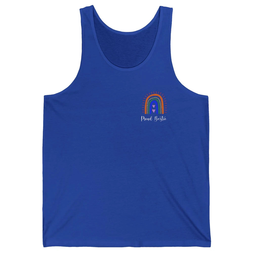 Rainbow Proud Bestie Proud Ally LGBT Gay Pride Month Unisex Jersey Tank