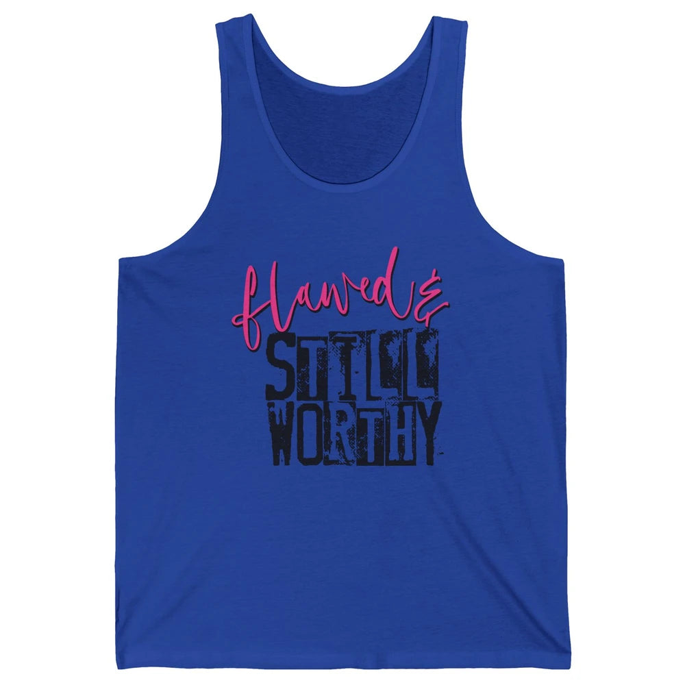 Retro Flawed But Still Worthy Bible Christian Religious Unisex Jersey Tank