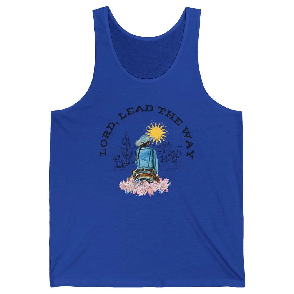 Retro Christian Cowgirl Lord Lead The Way Western Country Unisex Jersey Tank