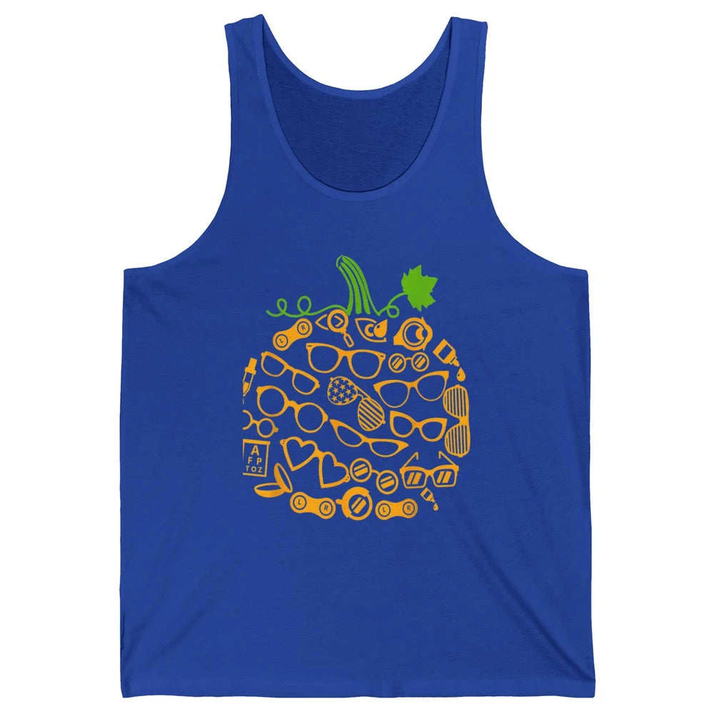 Pumpkin Glasses Optometry Optician Halloween Spooky Season Unisex Jersey Tank