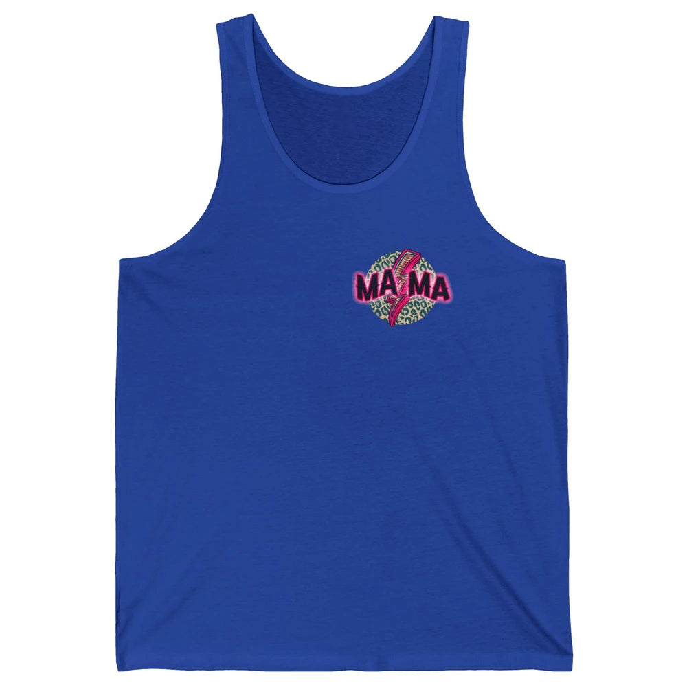 Retro Mama Leopard Pink Lightning Bolt Western Country Mama Unisex Jersey Tank