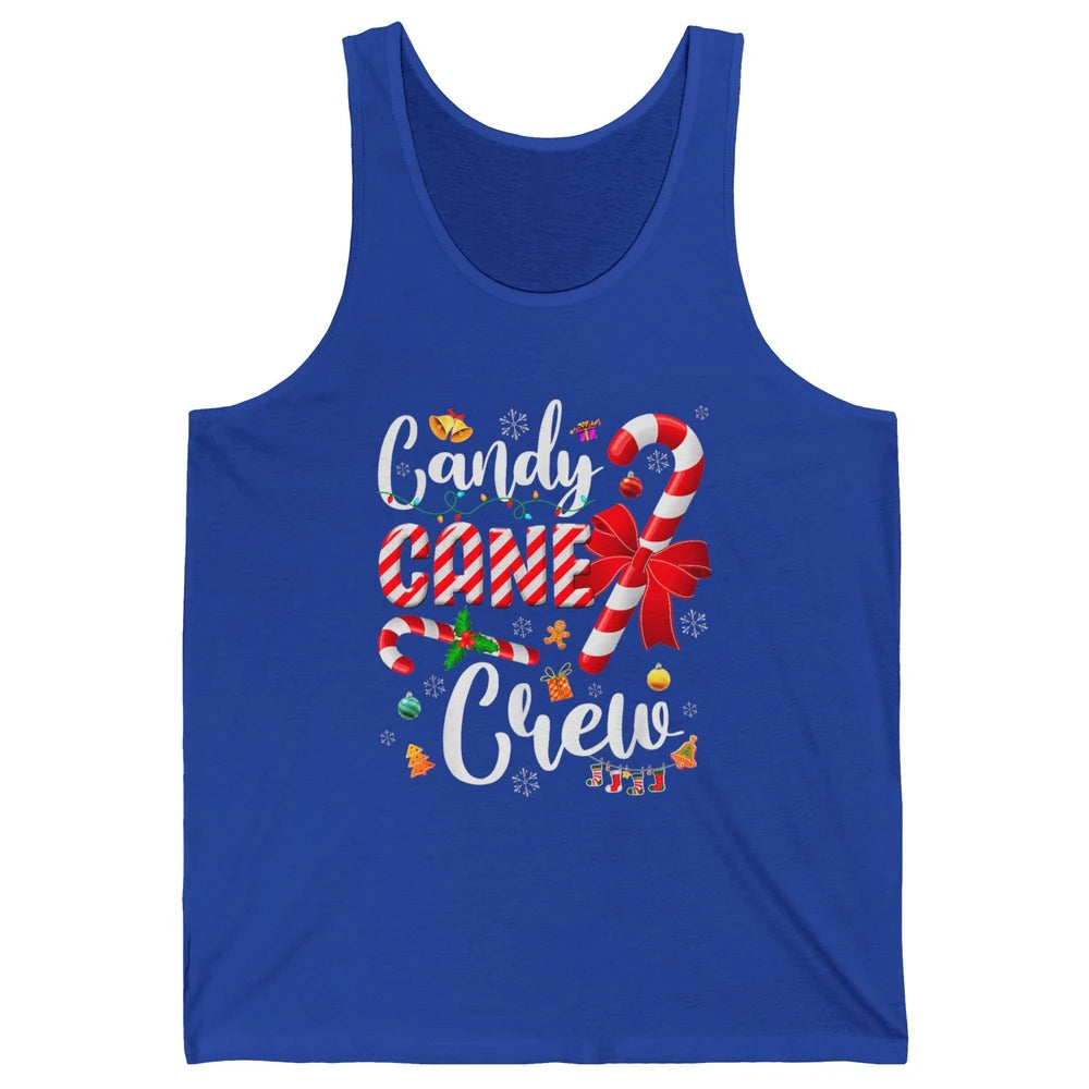 Merry Christmas Sweet Candy Cane Crew Xmas Tree Lights Santa Unisex Jersey Tank