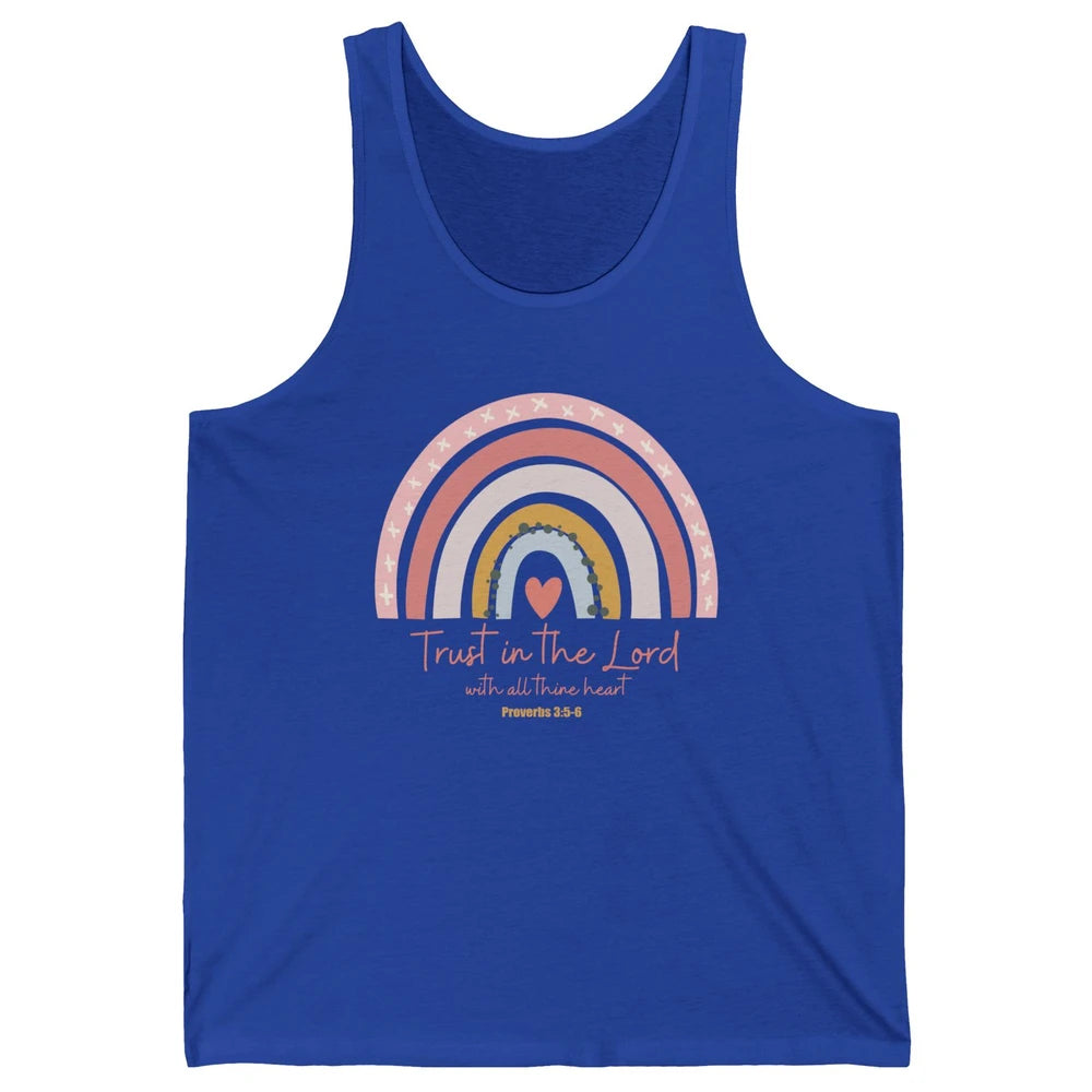 Rainbow Trust In The Lord With All Heart Christian Religious Unisex Jersey Tank