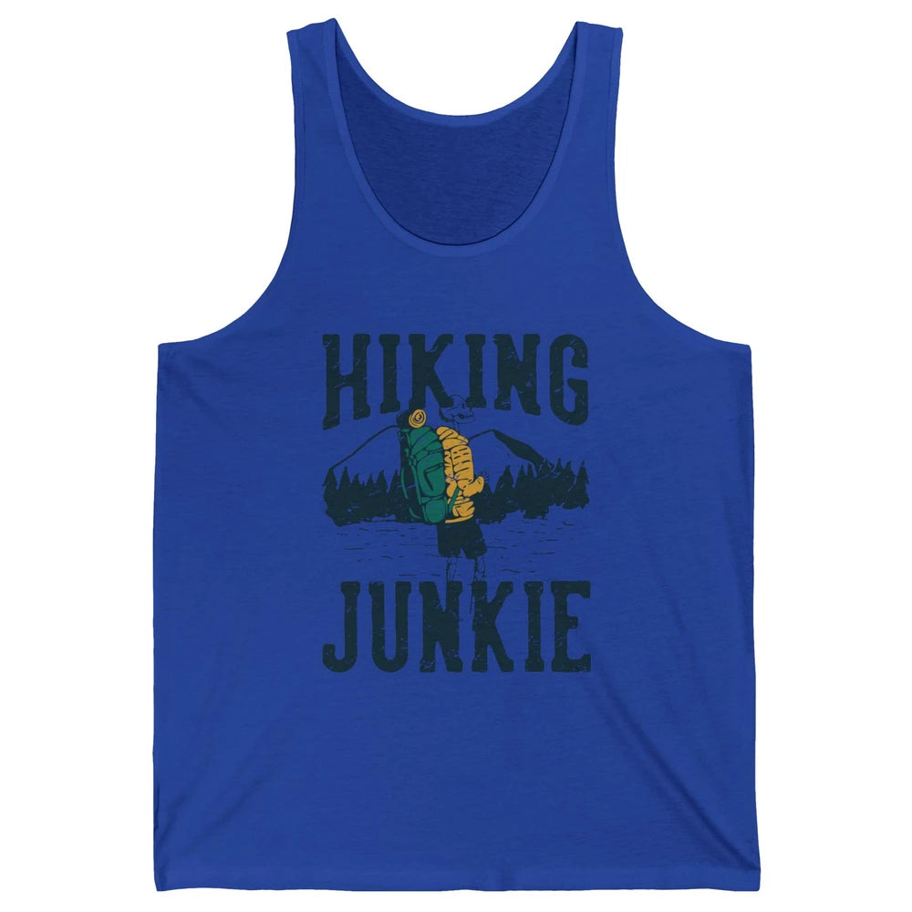 Retro Mountain Hiking Junkie Skeleton Nature Exploring Hiker Unisex Jersey Tank