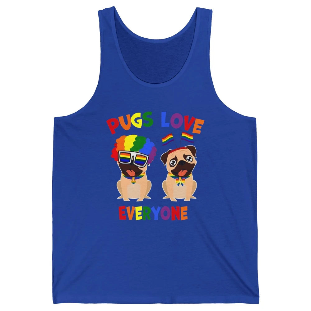 Pride Parade Pugs Love Everyone LGBT Pugs Gay Pride LGBT Unisex Jersey Tank