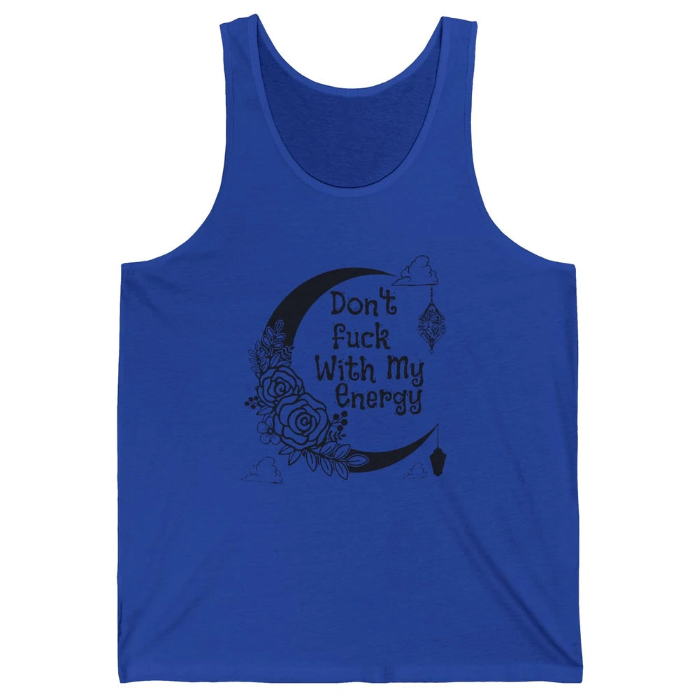 Retro Moon Witchy Don't Mess With My Energy Halloween Witch Unisex Jersey Tank