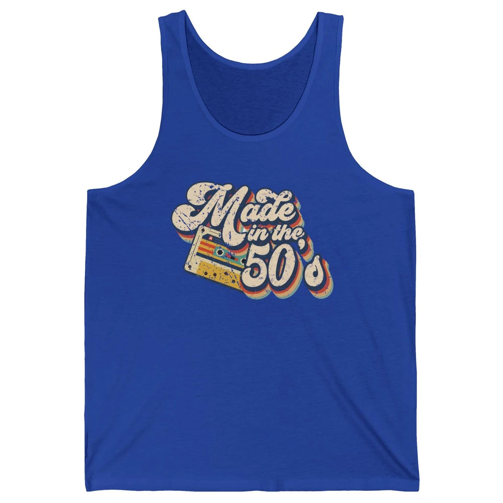 Retro Cassette Made In The 50's 1950s Born Birthday Day Gift Unisex Jersey Tank