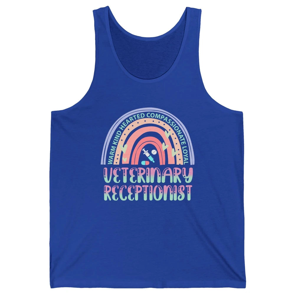 Pink Rainbow Veterinarian Receptionist Dog Recue Dog Mom Unisex Jersey Tank