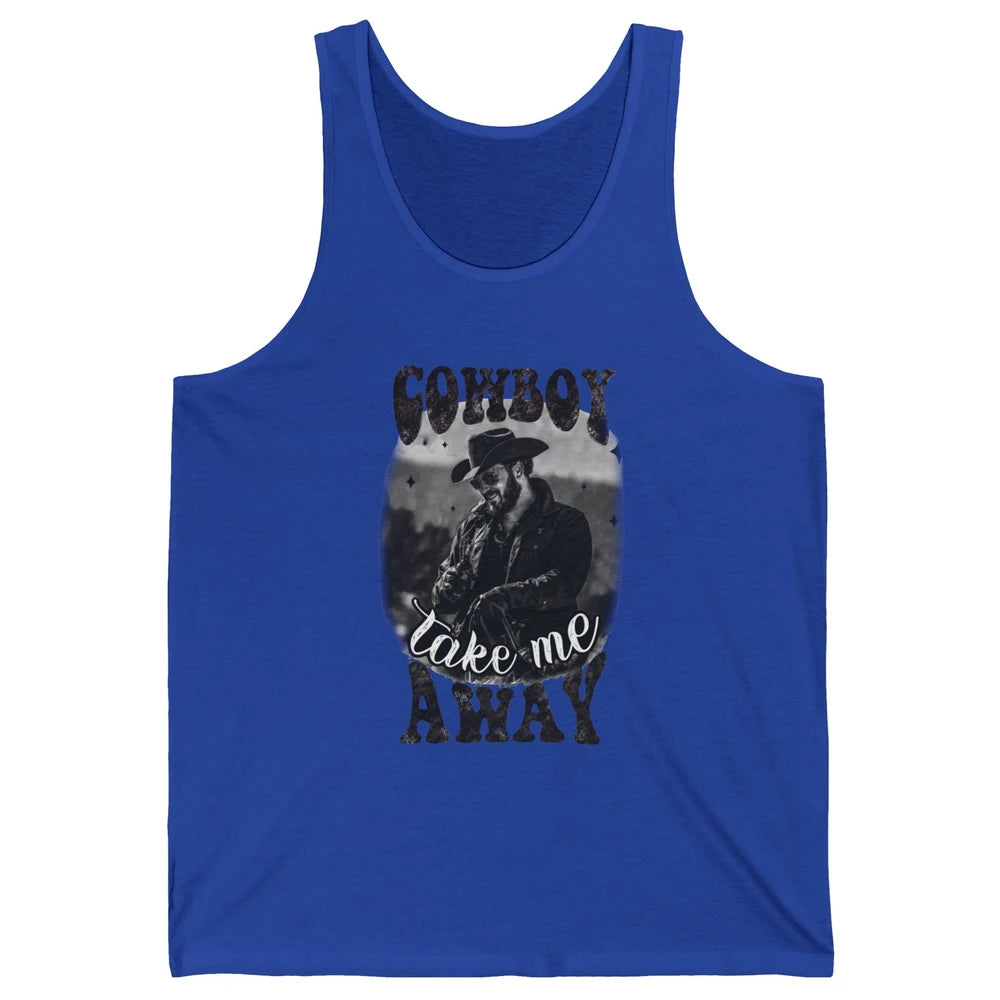 Retro Cowboy Take Me Away Western Country Music Cowboy Gift Unisex Jersey Tank