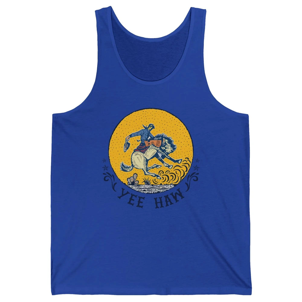 Retro Cowboy Yeehaw Western Country Cowgirls Horse Lovers Unisex Jersey Tank
