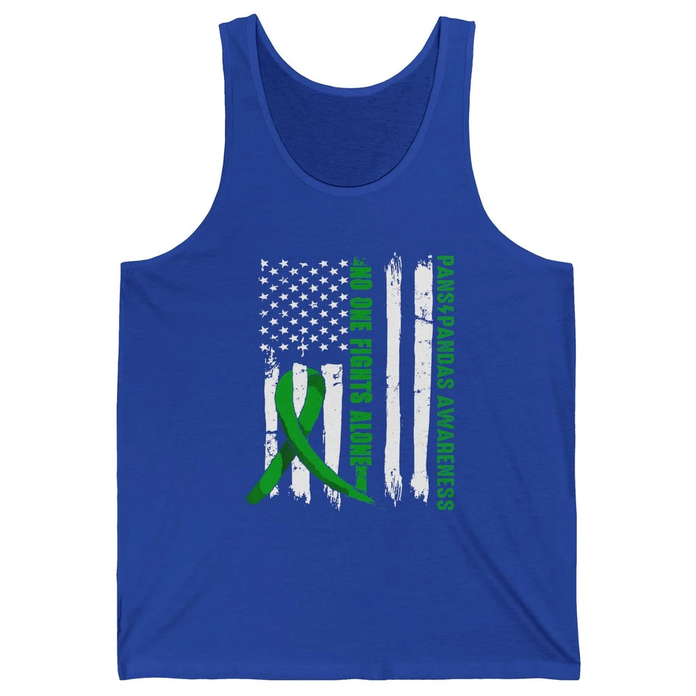 PANS/PANDAS Awareness Retro US Flag No One Fight Alone Unisex Jersey Tank