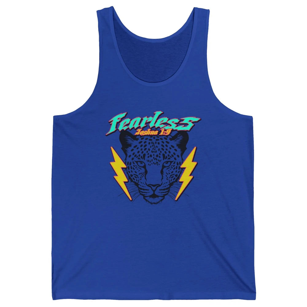 Christian Cheetah Fearless Bible Lightning Bolt Religious Unisex Jersey Tank