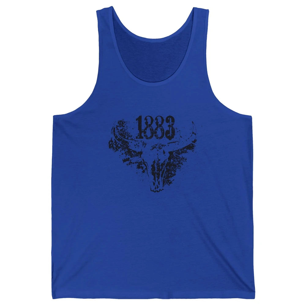 Retro Bull Skull 1883 Country Year Cowboys Western Country Unisex Jersey Tank