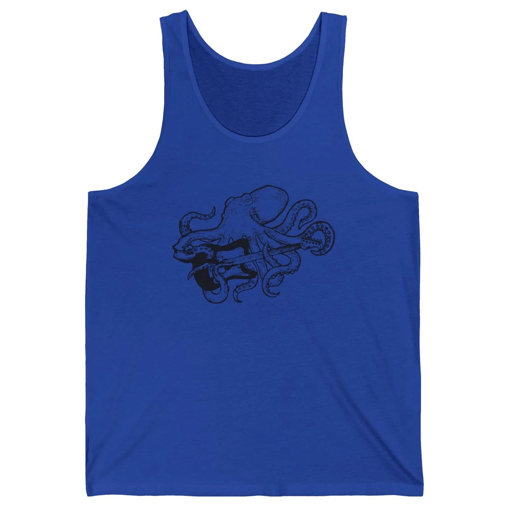 Retro Octopus Electric Guitar Octopus Guitarist Musician Unisex Jersey Tank