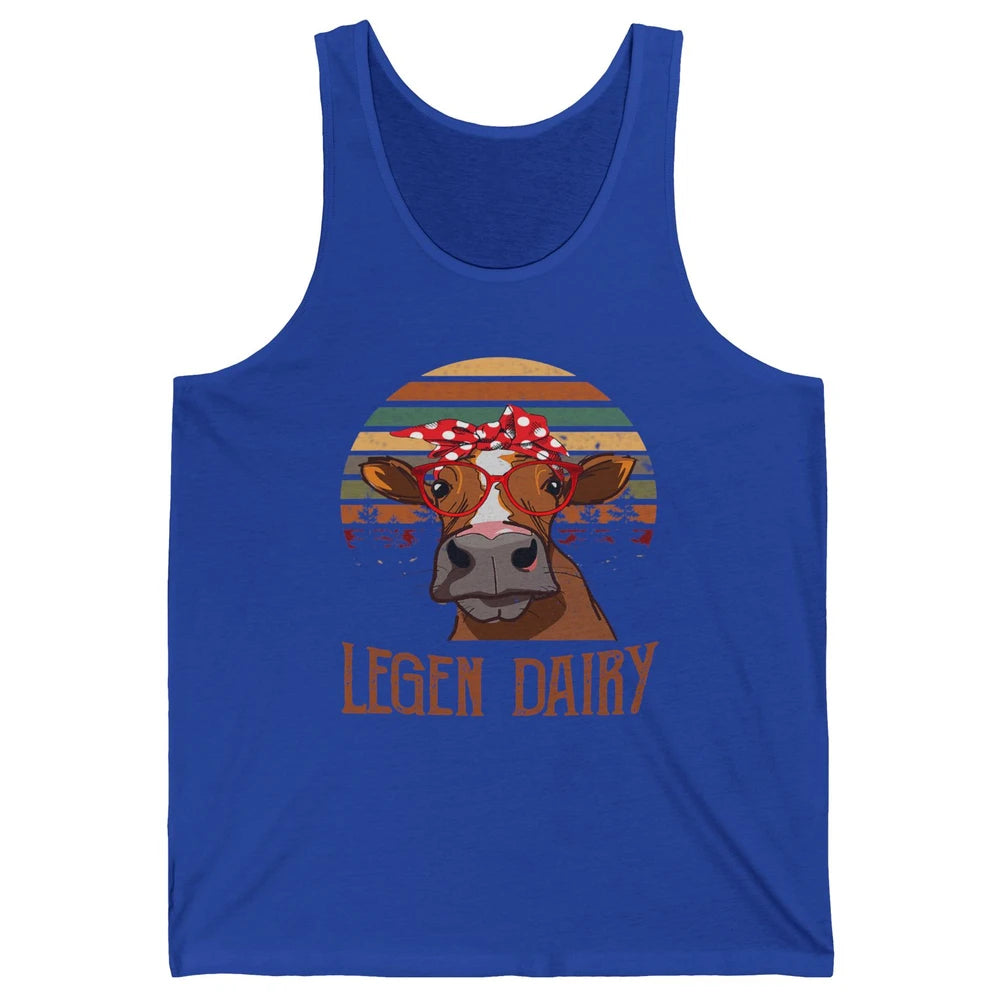 Retro Funny Highland Cow Legend Dairy Heifer Farm Animal Unisex Jersey Tank
