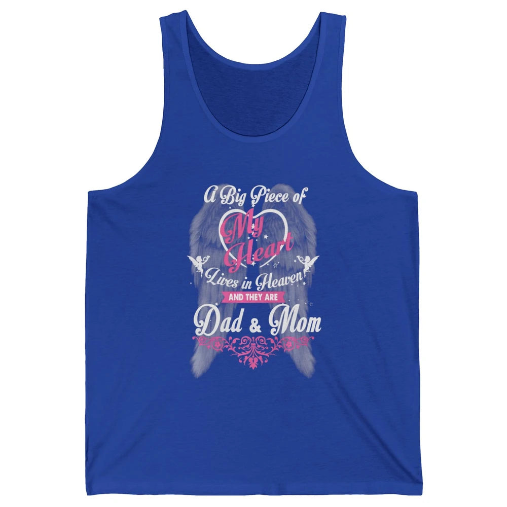Parents Heaven Dad And Mom In Heaven Angel Wings Guardian Unisex Jersey Tank