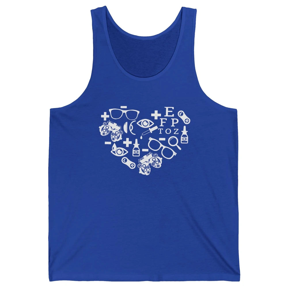 Optometrist Symbols Heart Optician Sight Squad Optometry Unisex Jersey Tank