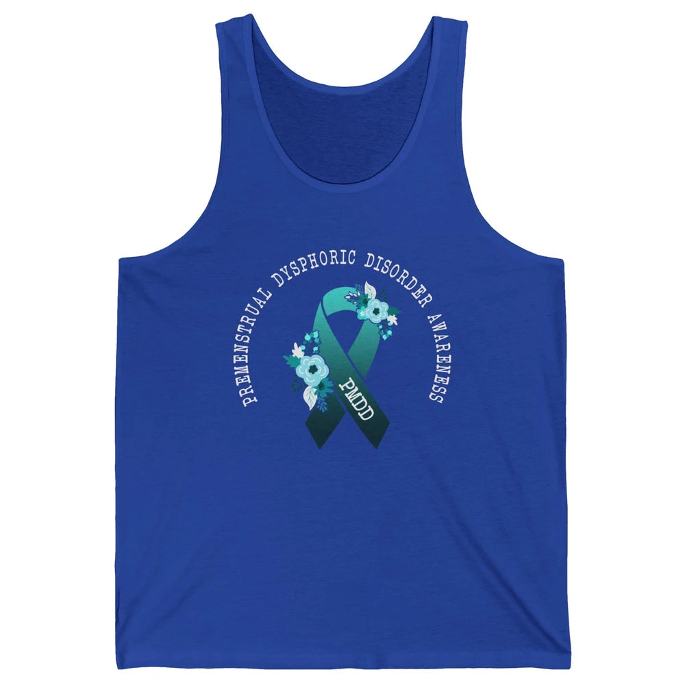 Premenstrual Dysphoric Disorder PMDD Awareness Ribbon Unisex Jersey Tank