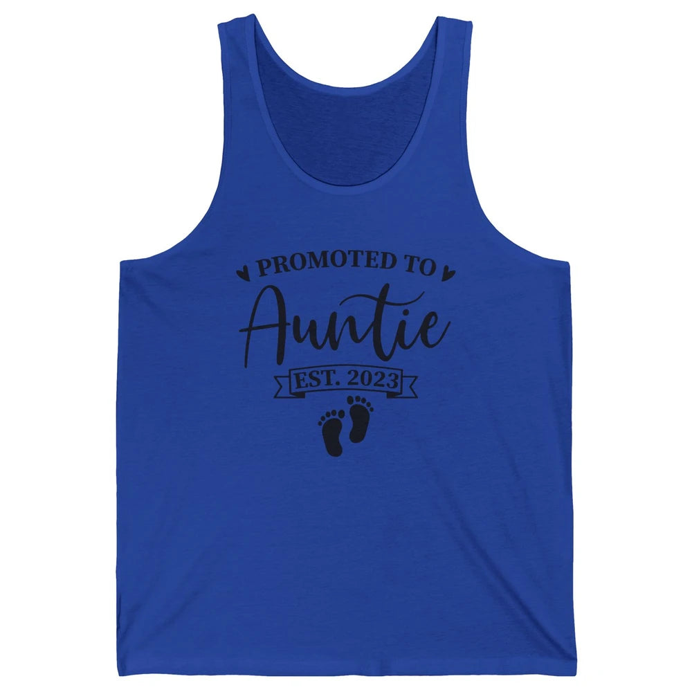 Promoted To Auntie Est 2023 Auntie To Be Baby Reveal Gift Unisex Jersey Tank