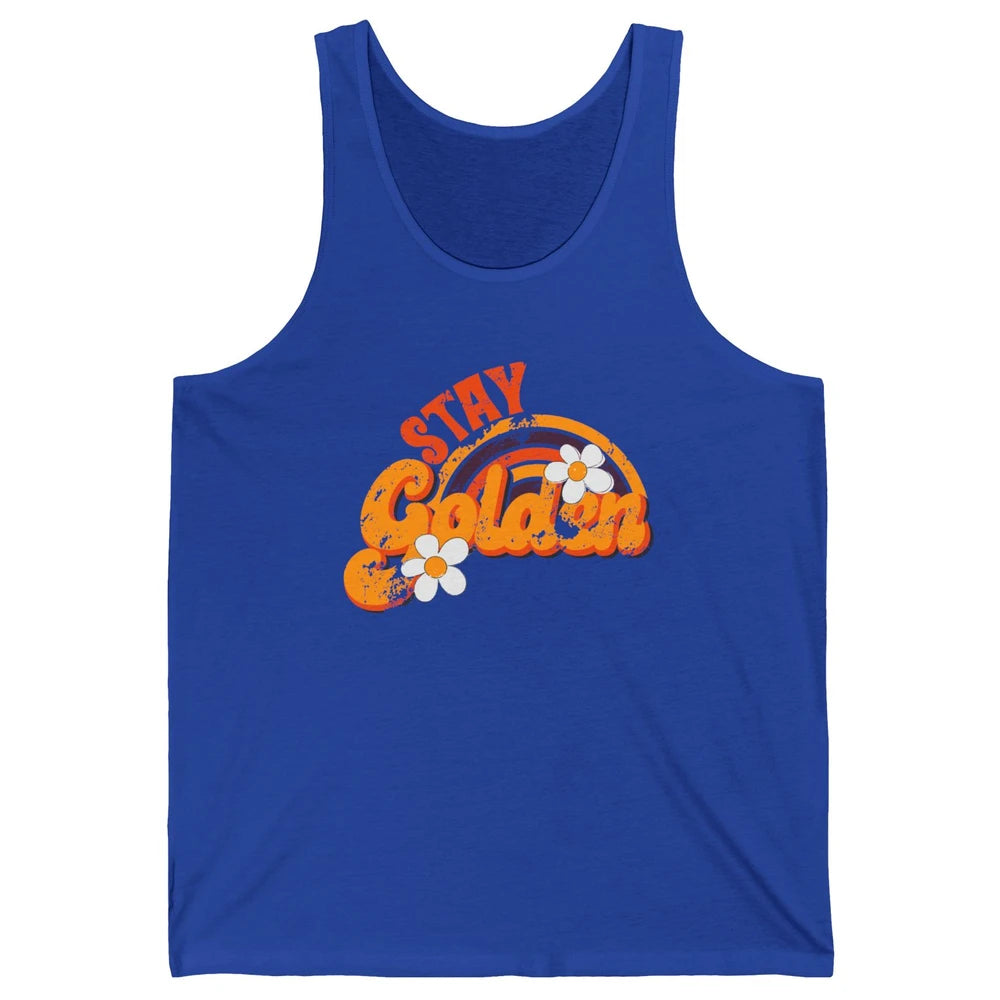 Retro Daisy Rainbow Stay Golden Summer Vintage Positive Life Unisex Jersey Tank