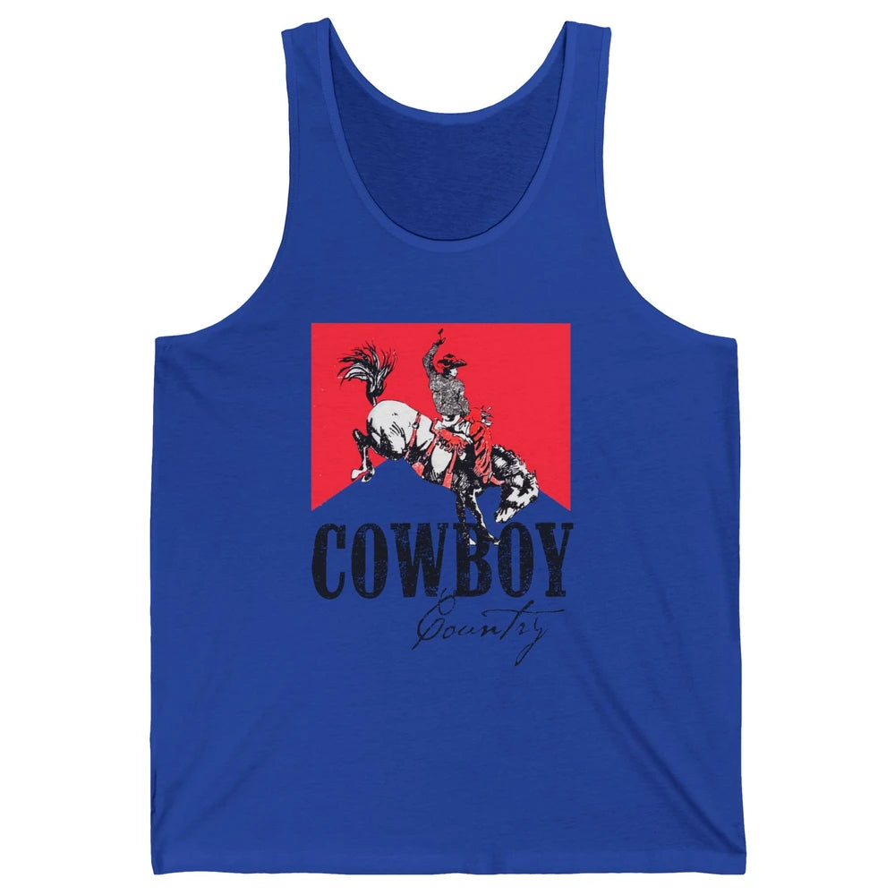 Retro Cowboy Country Horseback Western Country Cowgirl Gift Unisex Jersey Tank