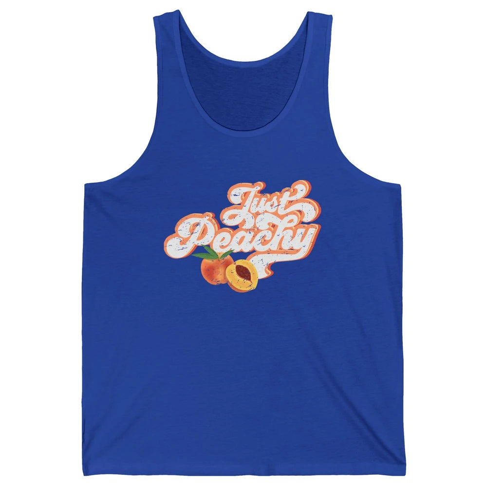 Retro Just Peachy Retro 70s Georgia Peaches Summer Fruit Unisex Jersey Tank