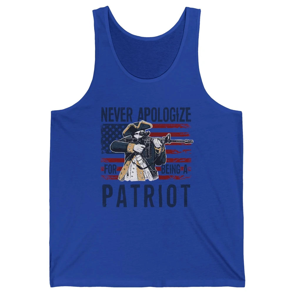 Never Apologize For Being A Patriot US Flag American Pride Unisex Jersey Tank