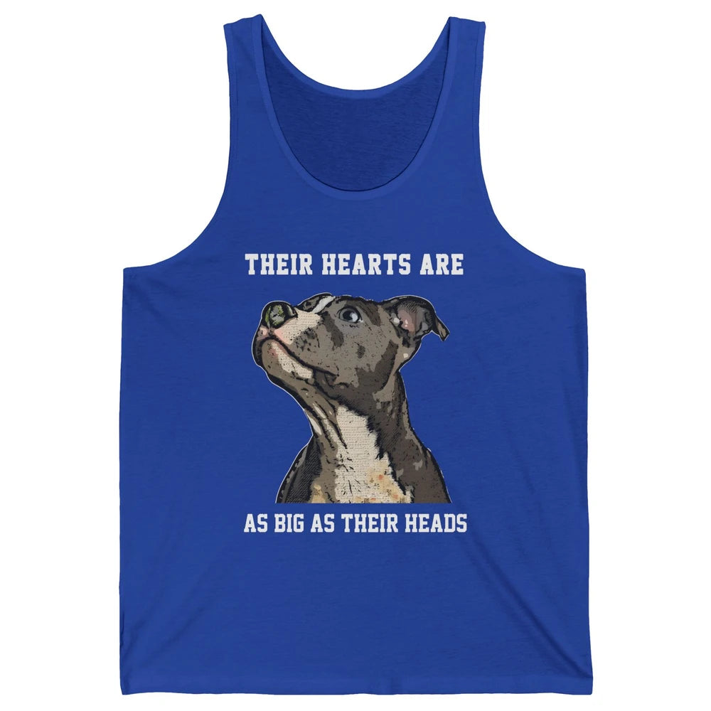 Pitbull Hearts Are As Big As Their Heads Pittie Mom Dad Unisex Jersey Tank