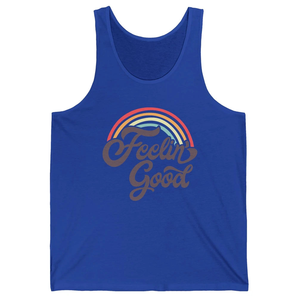 Retro Rainbow Feeling Good Hippie Summer Vintage Positive Unisex Jersey Tank