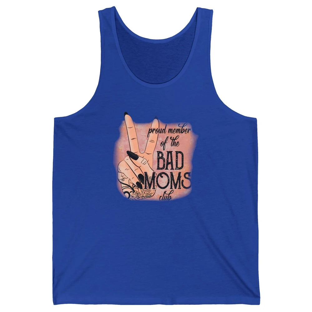 Retro Proud Member Of Bad Moms Club Tattooed Mom Western Unisex Jersey Tank