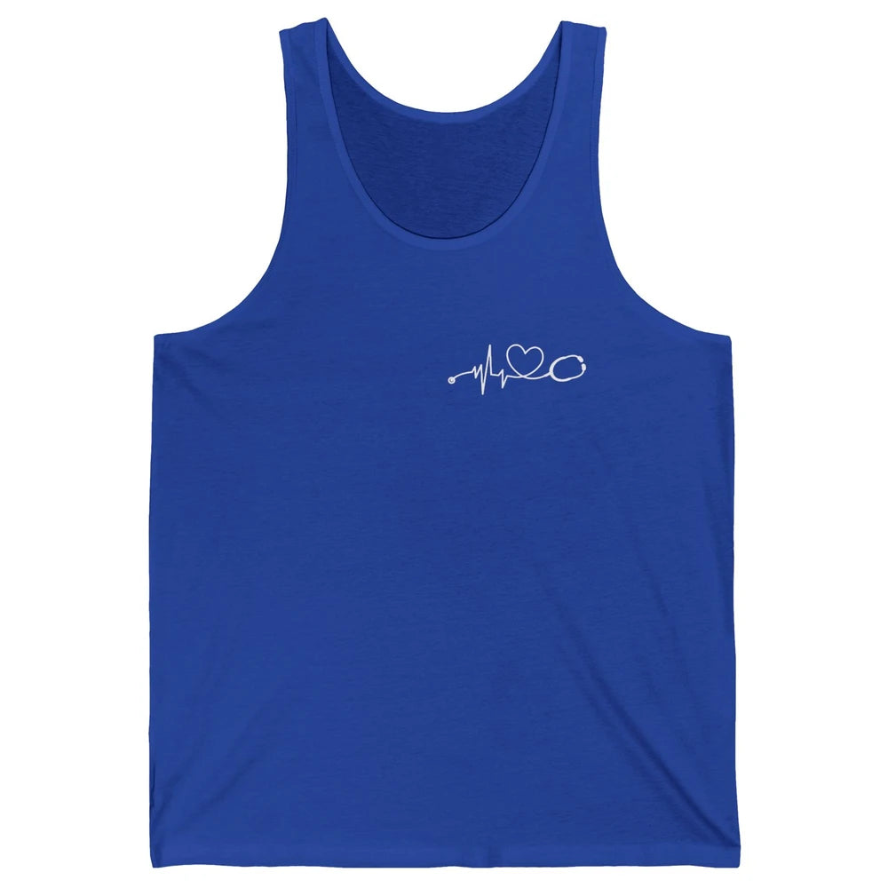 Nurse Stethoscope Nurse Life Heartbeat RN CNA Nurses Day Unisex Jersey Tank