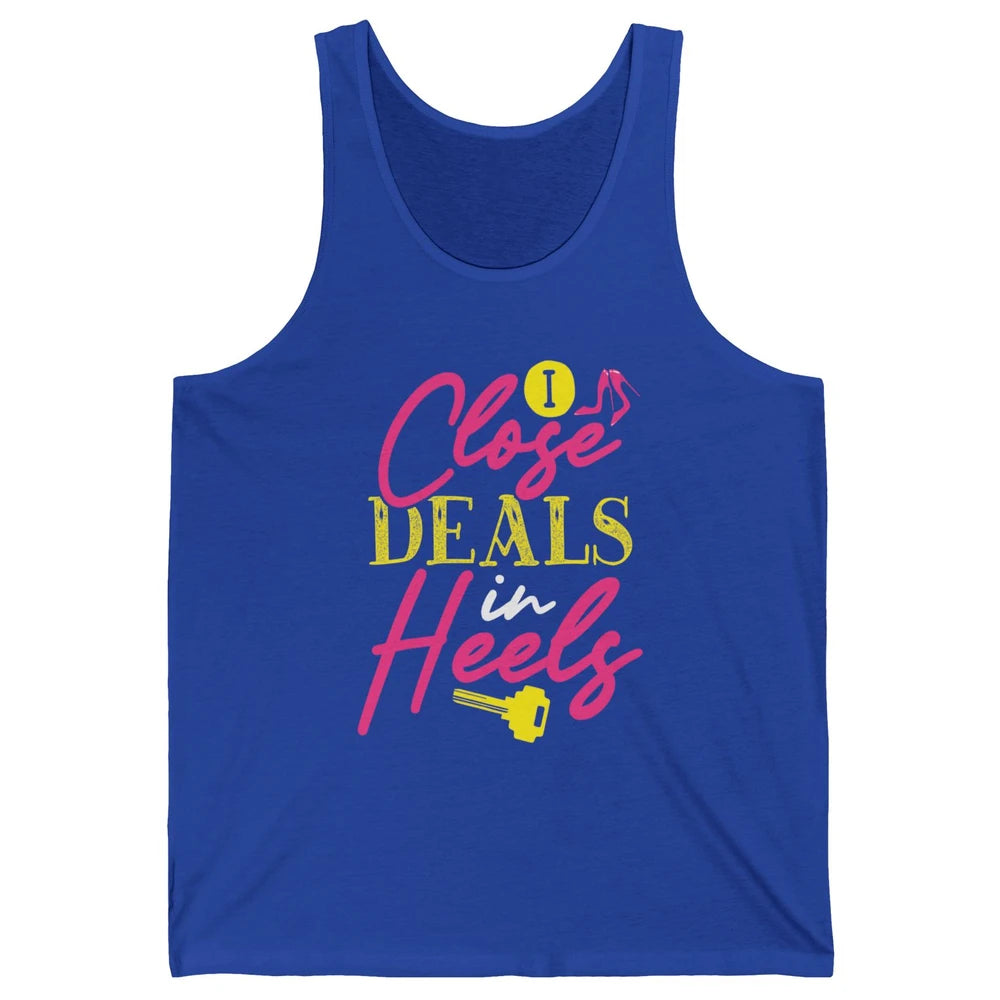 Real Estate Agent Women Closing Deals In High Heels Realtor Unisex Jersey Tank