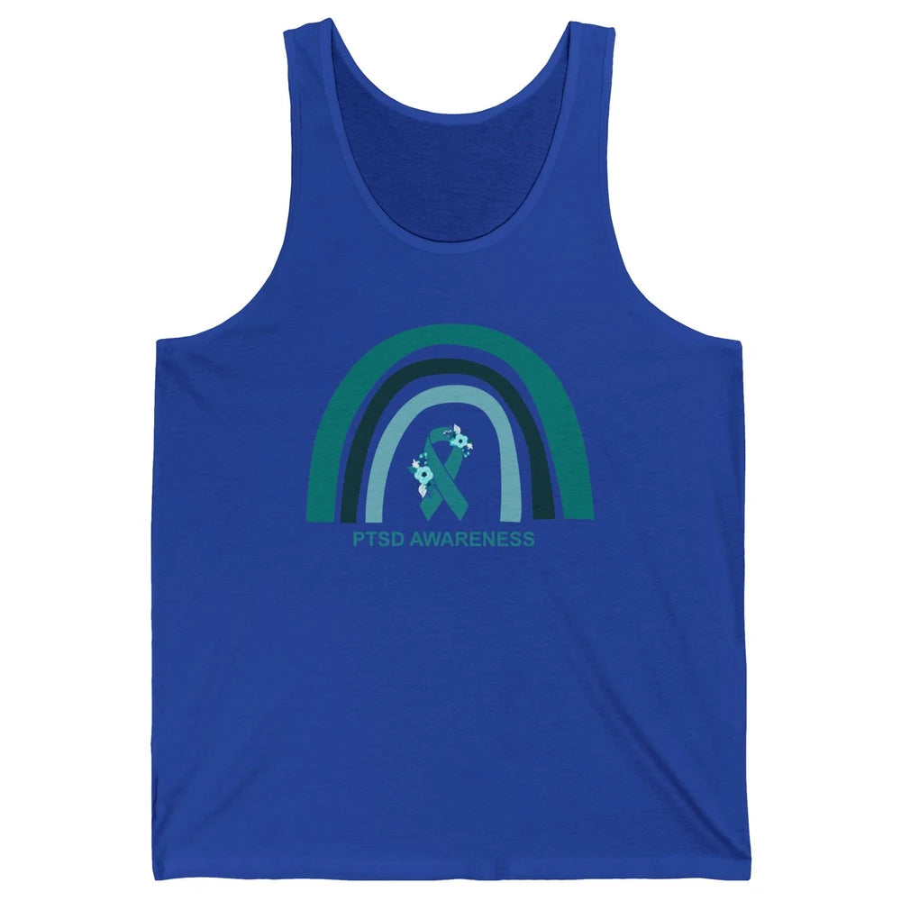 Post-traumatic Stress Disorder Awareness PTSD Teal Ribbon Unisex Jersey Tank
