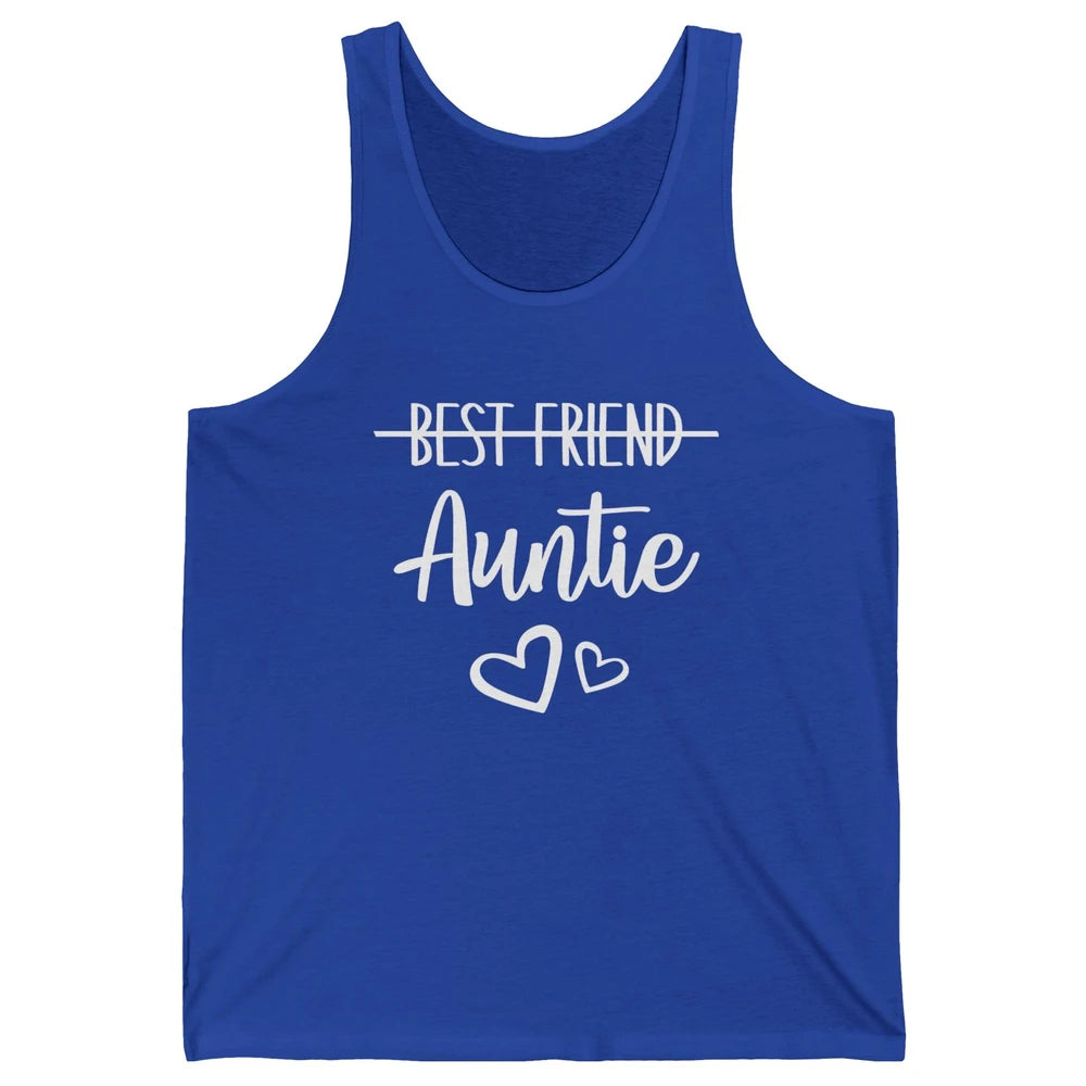 Promoted From Bestie To Auntie Pregnancy Reveal Bestfriend Unisex Jersey Tank