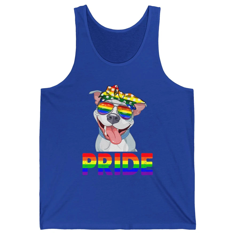 Pitbull Pride Dog Mom LGBT Gay Pride Month Unisex Jersey Tank
