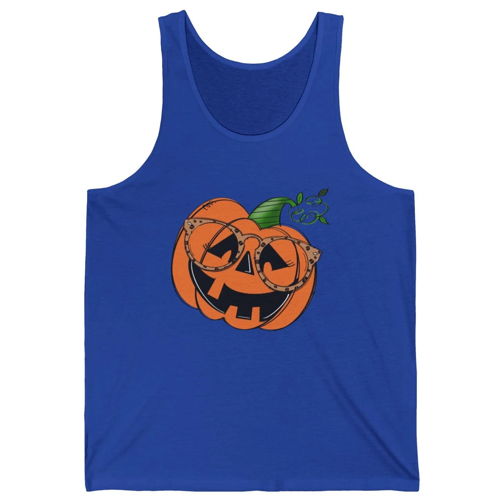 Optometrist Pumpkin Leopard Glasses Halloween Optician Gift Unisex Jersey Tank