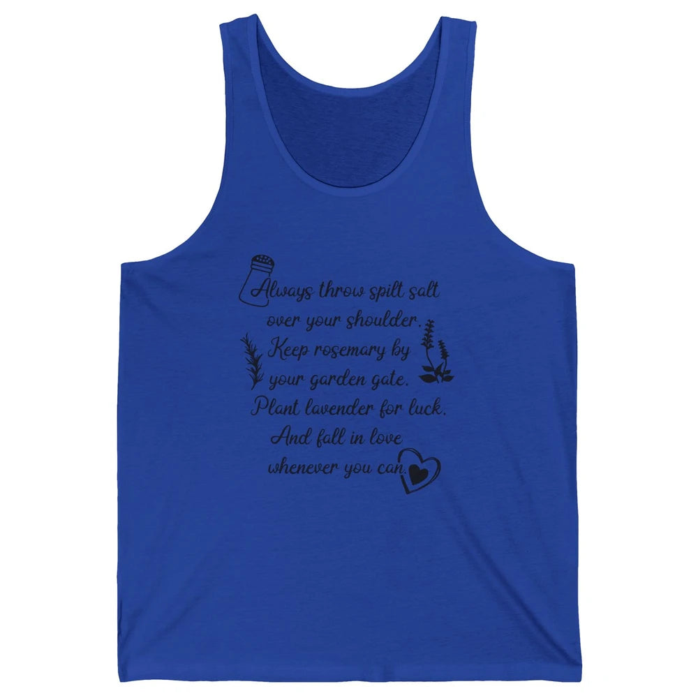 Practical Magic Witch Salt Rosemary Lavender Love Gardening Unisex Jersey Tank