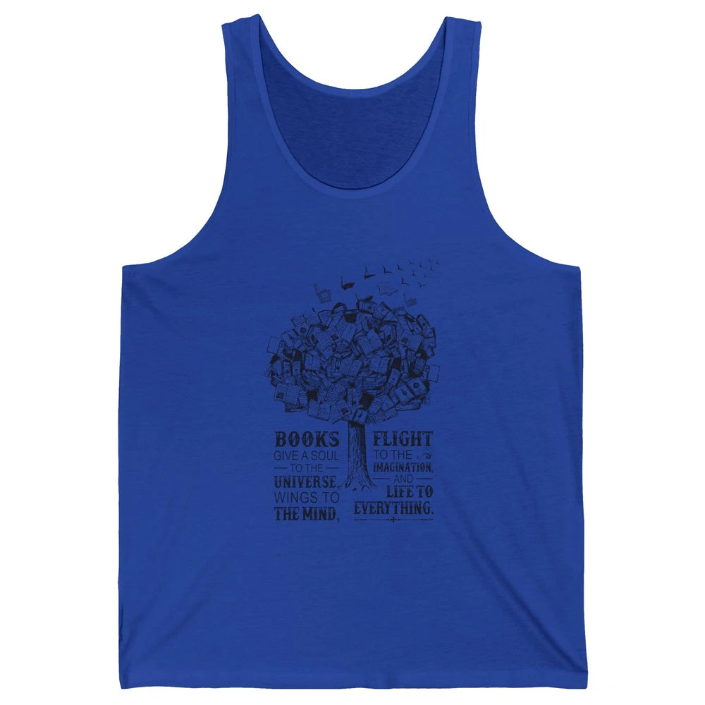 Retro Book Lovers Book Gives A Soul Reading Tree Bookworm Unisex Jersey Tank