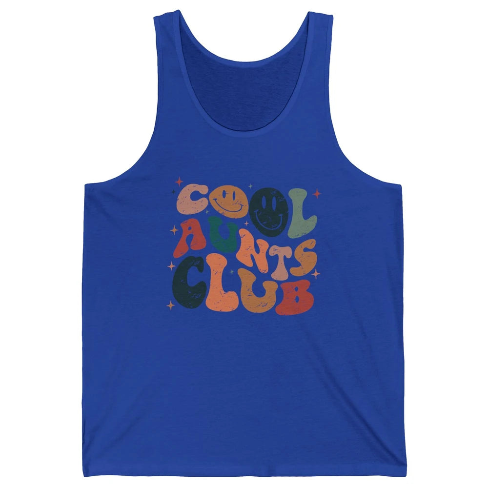Retro Cool Aunts Club Funny Smiling Face Auntie Sister Gift Unisex Jersey Tank