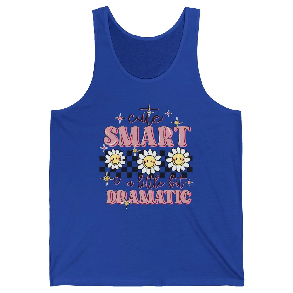 Retro Groovy Cute Smart & A Little Bit Dramatic Cute Girl Unisex Jersey Tank