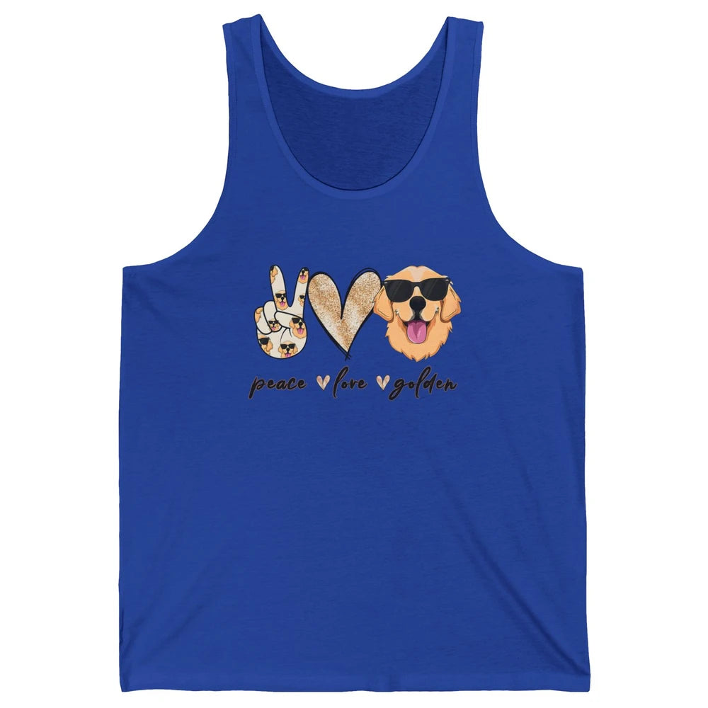 Peace Love Golden Dog Lover Golden Retriever Dad Mom Gift Unisex Jersey Tank